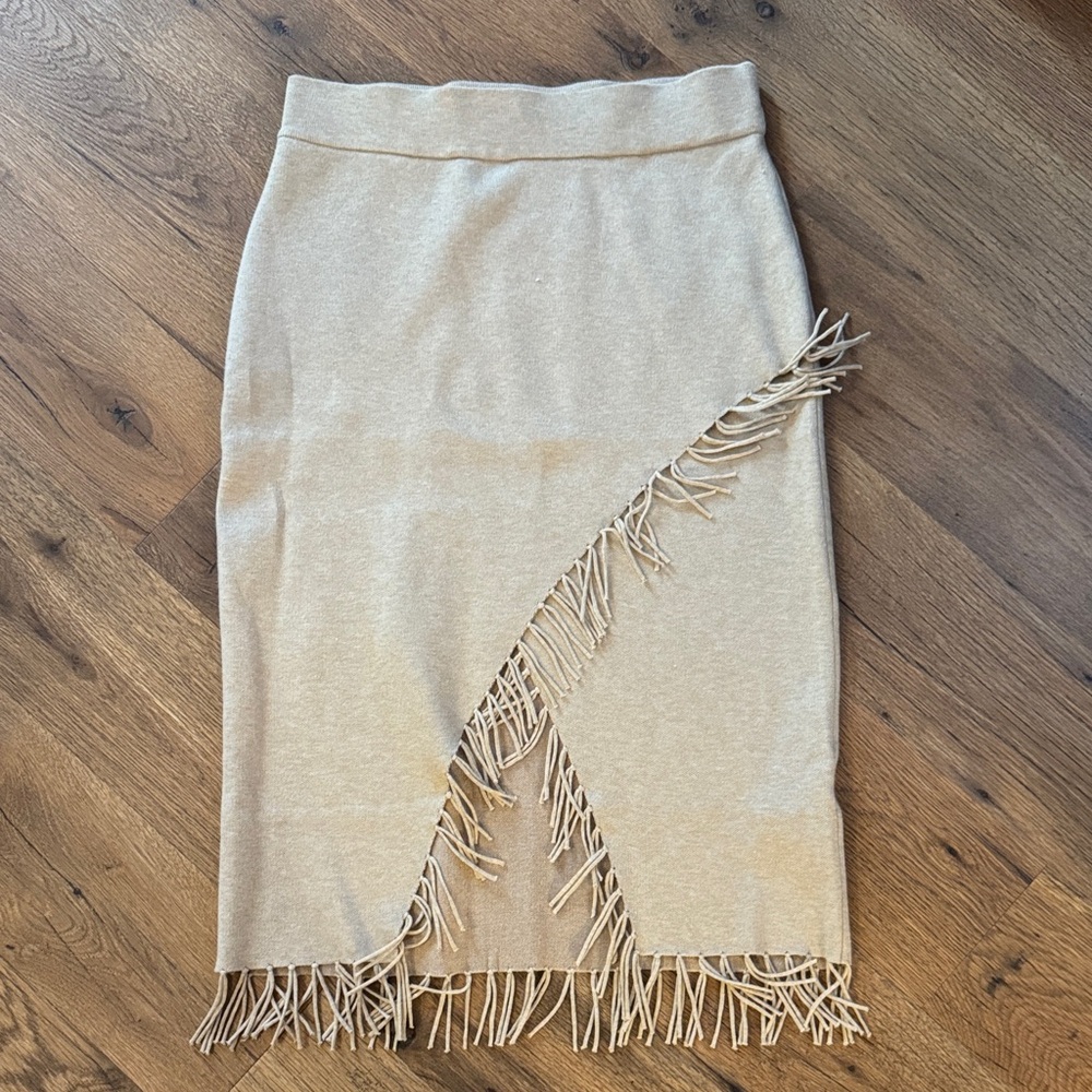 Ariat Asymmetrical Fringe Skirt in Beige